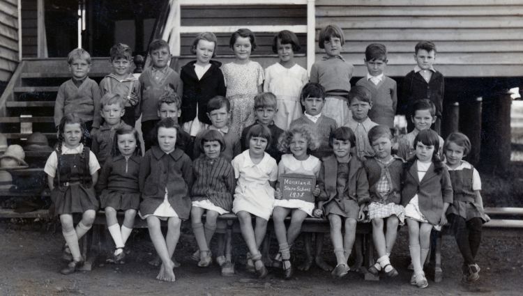 Brooloo School - Mervyn Bath (Back row on right) 1935 - Gympie Regional Libraries collection