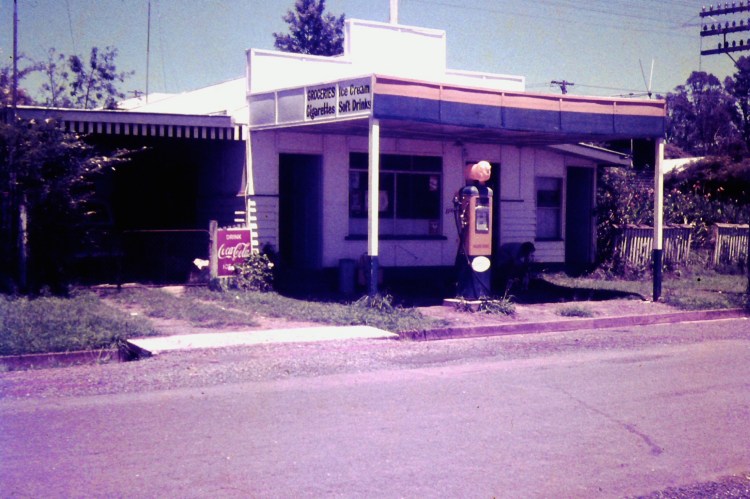 Amamoor General Store & Golden Fleece Petrol Pump, ca 1970- photograph by John Kington - John Oxley Library, State Library of Queensland