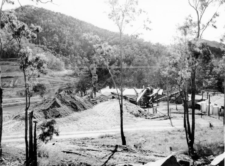 Borumba Dam under constuction - John Oxlery Library, State Library of Queensland #34842