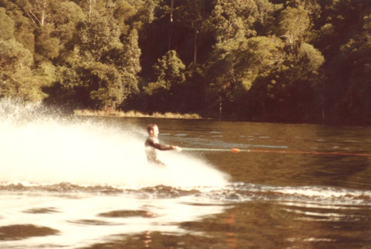 Skiing on Borumba Dam - mid 1980s - donated by Kaili Parker-Price