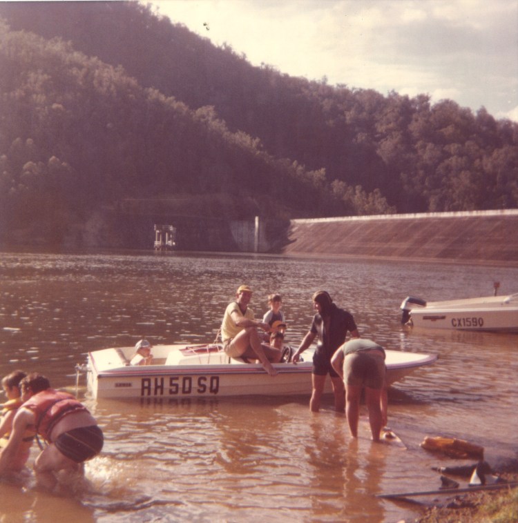 Skiing on Borumba Dam - mid 1980s - donated by Kaili Parker-Price