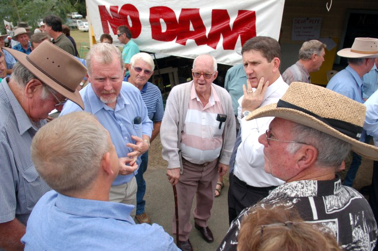 Mr Lawrence Springborg (leader National Party Qld 2003-2006) - Traveston Dam protest - May 2006 - Gympie Times collection