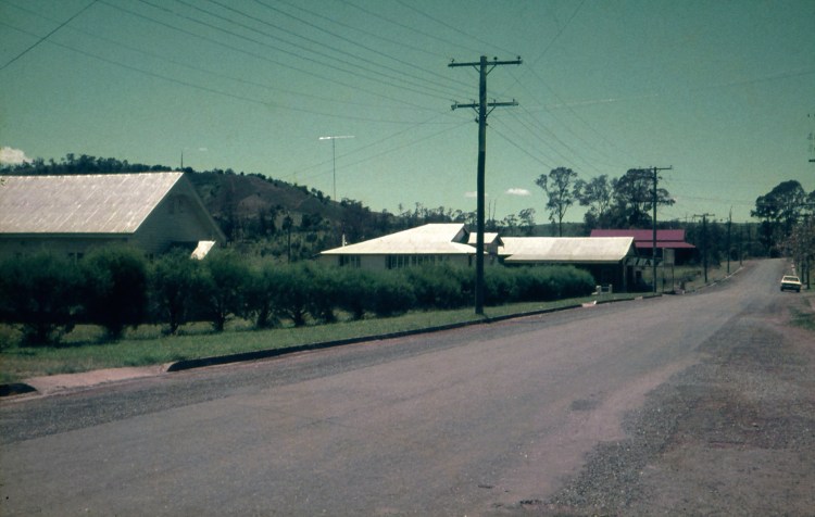 View looking along a street, Amammor, ca 1970 - photo by John Kington - John Oxley Library, State Library of Queensland.